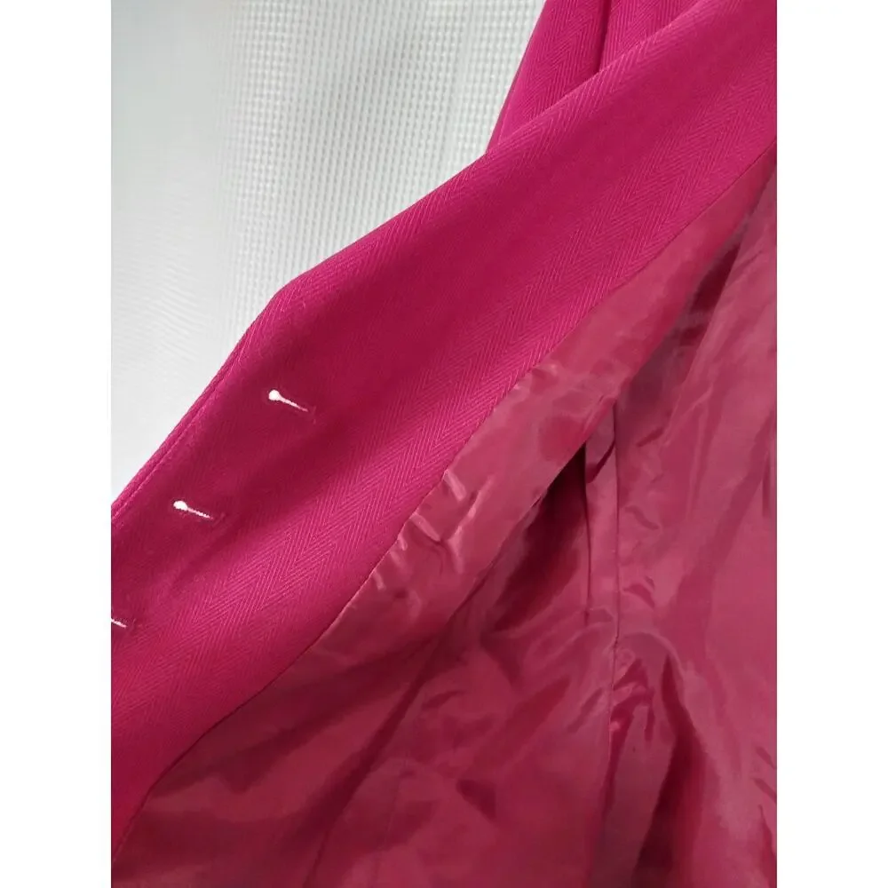 SAG HARBOR! FUSCHIA PINK, 6 BUTTON, 2 PC SKIRT & JACKET, BLAZER SUIT SET! SZ 10